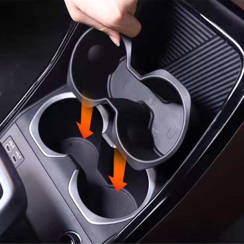 สําหรับ BMW X1 iX1 U10 U11 2023-2024 TPE สีดําคอนโซลกลางรถถ้วยน้ําผู้ถือกล่องเก็บ Organizer Trim