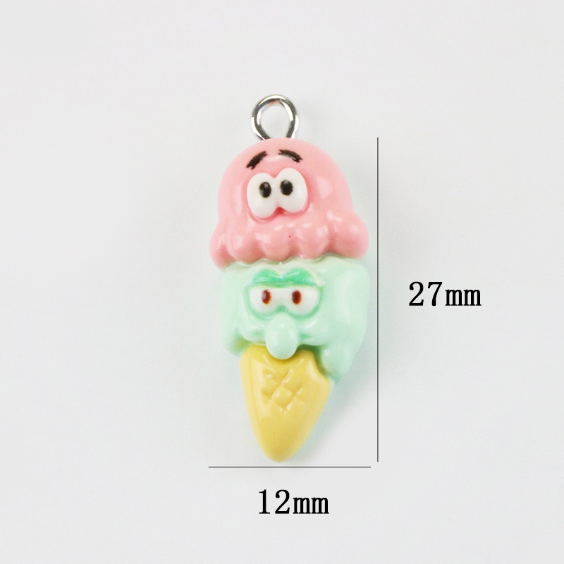 เครื่องประดับ พวงกุญแจ จี้เรซิ่น รูปการ์ตูนปู พาย ดาว ปู สีแดง ขนาดเล็ก แฮนด์เมด diy - รูปที่ 5