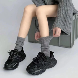 🌈พร้อมส่งจากไทย🧦ถุงเท้าถักสีทึบของผู้หญิงสไตล์ญี่ปุ่นแฟชั่นฤดูใบไม้ร่วง ถุงเท้าผู้หญิง jk ผ้านุ่ม 3 สีให้เลือก สวมใส่สบา
