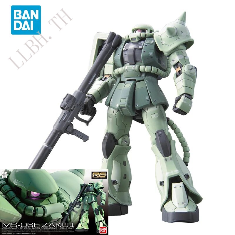 Bandai Original GUNDAM Anime Model RG 1/144 MS-06F ZAKUⅡ Action Figure Assembly Model Toys Collectible Model Gifts