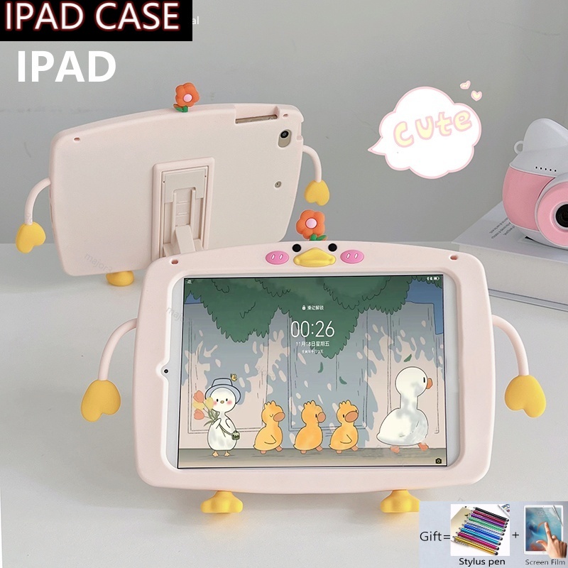 สำหรับ ipad mini7 air6 air11 air13 กรณีป้องกัน เคสซิลิโคน ลายการ์ตูนน่ารัก สําหรับ Ipad Air 5th 4th 3rd 2nd Gen Ipad 10th 9th 8th 7th 6th Pro 11 10.5 9.7 10.2 10.9 นิ้ว Ipad Mini 6 5 4 3 2 1