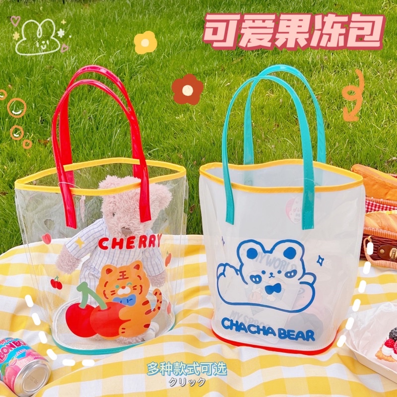 A412 กระเป๋าแฟชั่น ใส่ชุดว่ายน้ำ ใส่ของ พร้อมส่งในไทย K.package