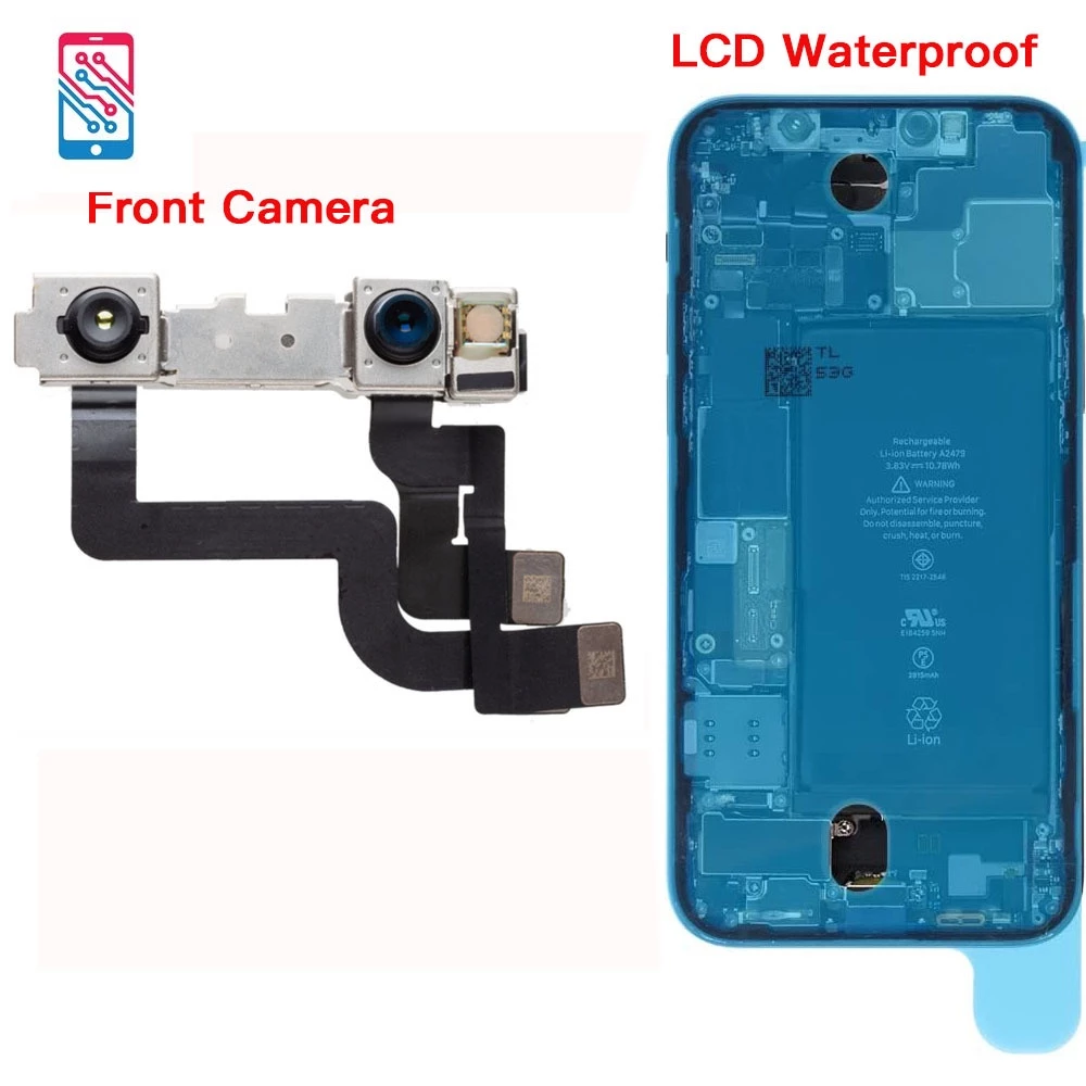 โมดูลกล้องหน้า พร้อมสายแพเชื่อมต่อ สําหรับ iPhone X XR XS 11 Pro Max ไม่มี Face ID และสติกเกอร์ กันน้ํา