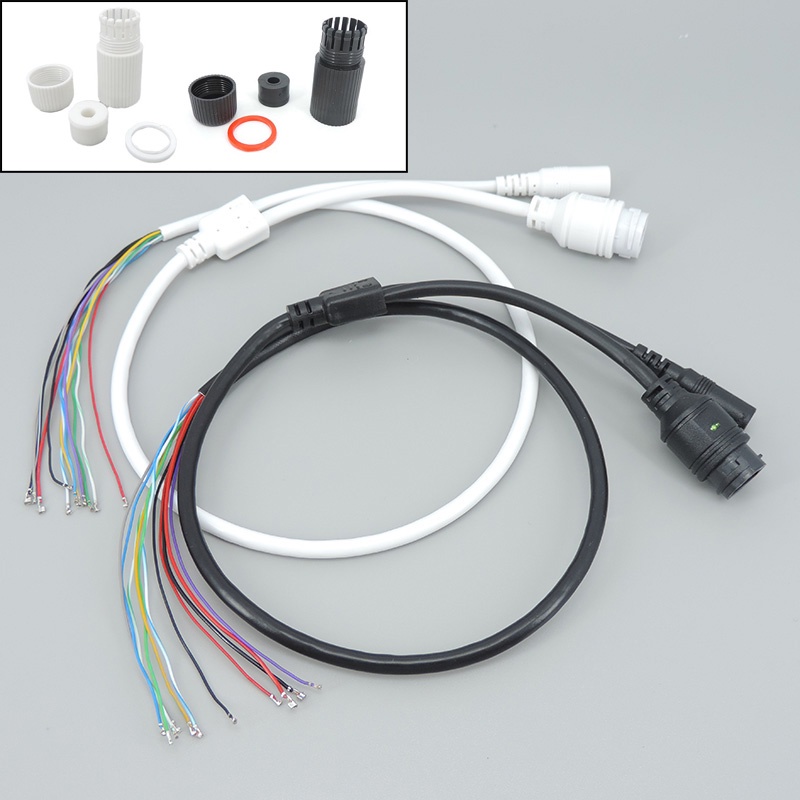โมดูลกล้องวงจรปิด POE IP PCB 11 คอร์ RJ45 DC ตัวเมีย กันน้ํา พร้อม 4/5(+) 7/8(-) THK2