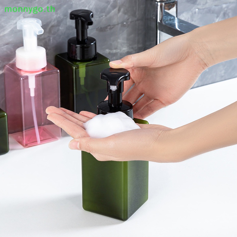 Monnygo 250/450ml Mousse Facial Cleanser Foam Dispenser ขวดปั๊มพลาสติกขวดเปล่ารีฟิลสําหรับทําความสะอาดการเดินทางเครื่องสําอาง TH