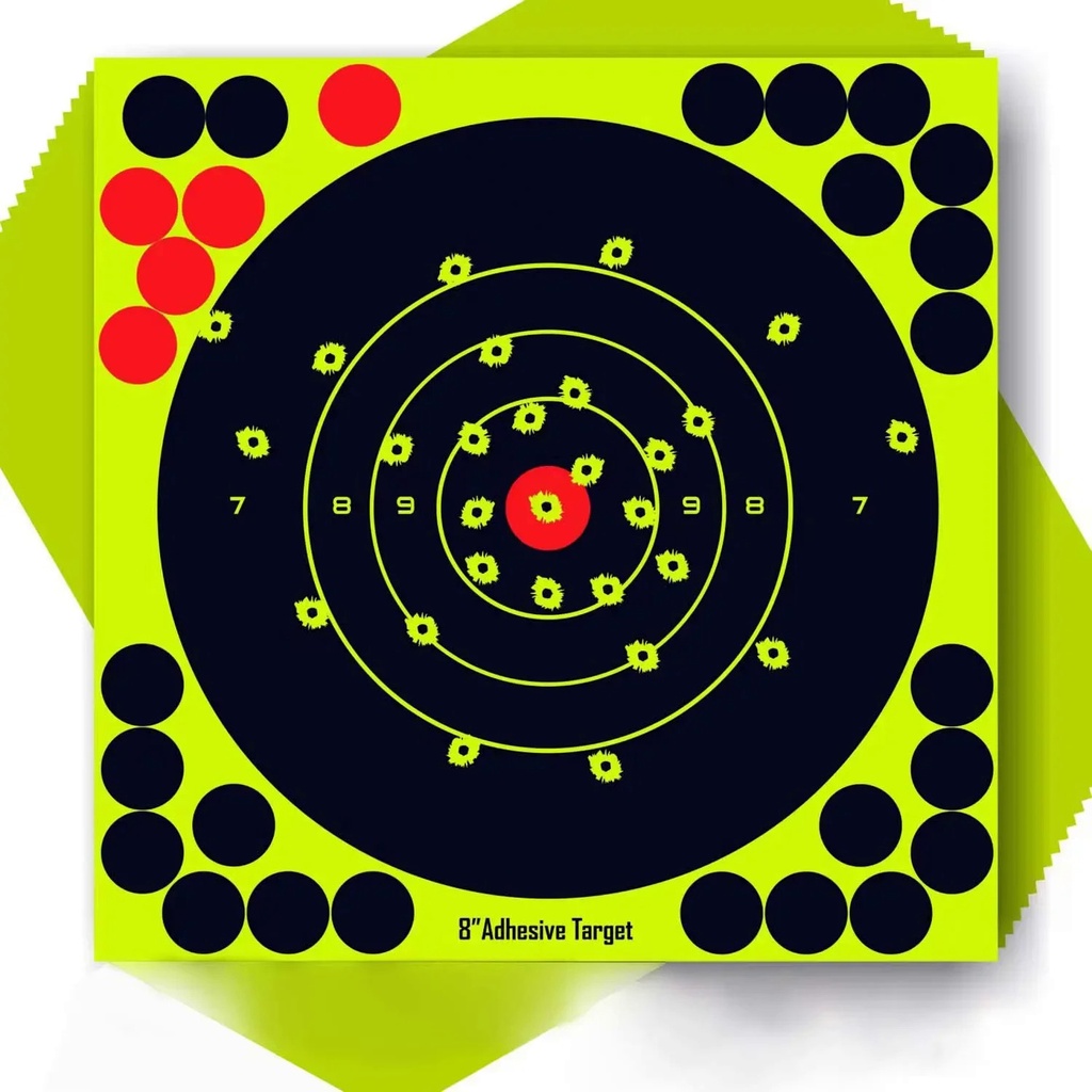 5-10pcs 8*8inch Athletes Shooting Practice Stickers Fluorescent Green Target Autocollants for Bow an