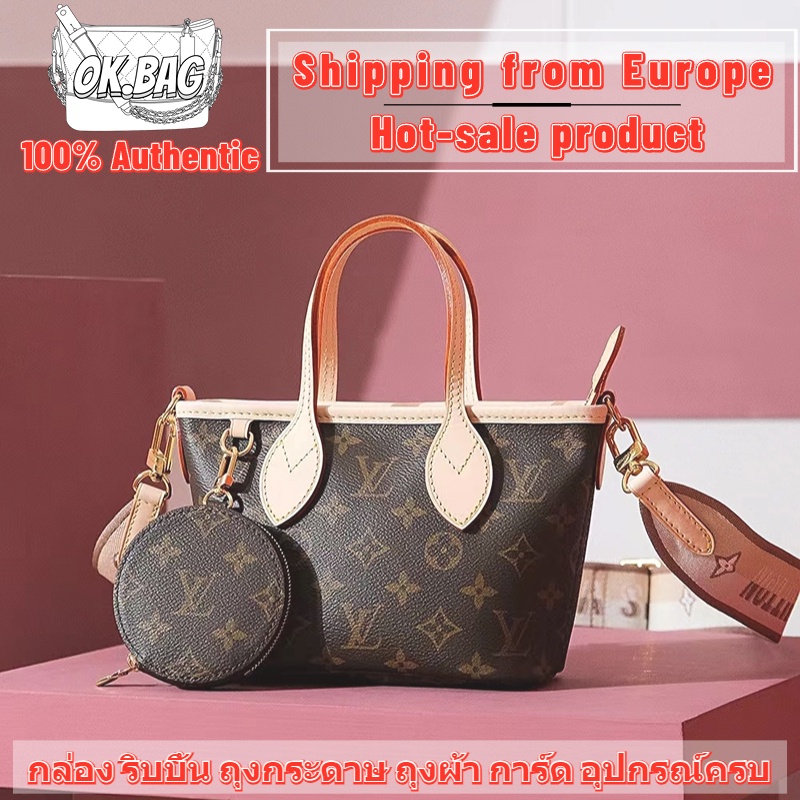 แบรนด์ใหม่และเป็นของแท้/2023 Newหลุยส์วิตตอง Louis Vuitton Neverfull BB Bag กระเป๋า สุภาพสตรี/กระเป๋