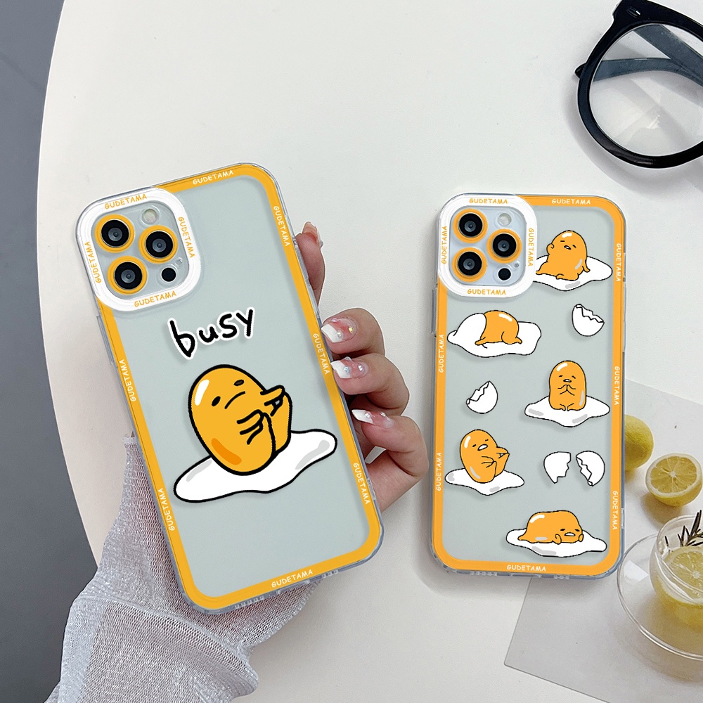เคสโทรศัพท์มือถือแบบนิ่ม ใส กันรอยเลนส์กล้อง ลายการ์ตูนไข่ขี้เกียจ Gudetama สําหรับ Samsung Galaxy S