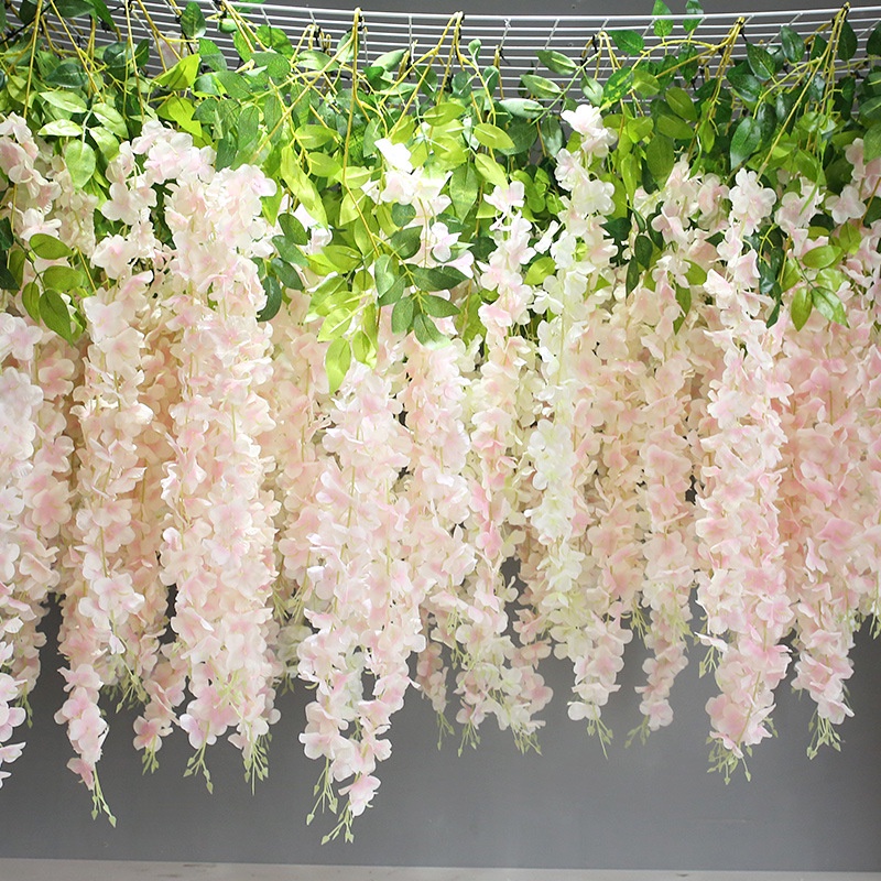 100 ซม.ประดิษฐ ์ ดอกไม ้ จําลอง wisteria เถางานแต ่ งงานบ ้ านสวน DIY ตกแต ่ ง