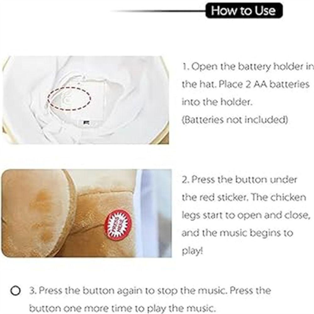 Mih หมวกไก่ย่าง, หมวกไก่งวงเต้นรํา แบบขยับได้, หมวกไก่งวงขยับได้ แบบนุ่ม ตลก พร้อมดนตรีขยับได้ - รูปที่ 5