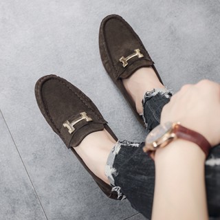 รองเท้าโลฟเฟอร์ลําลอง หนังนิ่ม กันลื่น น้ําหนักเบา เหมาะกับใ…