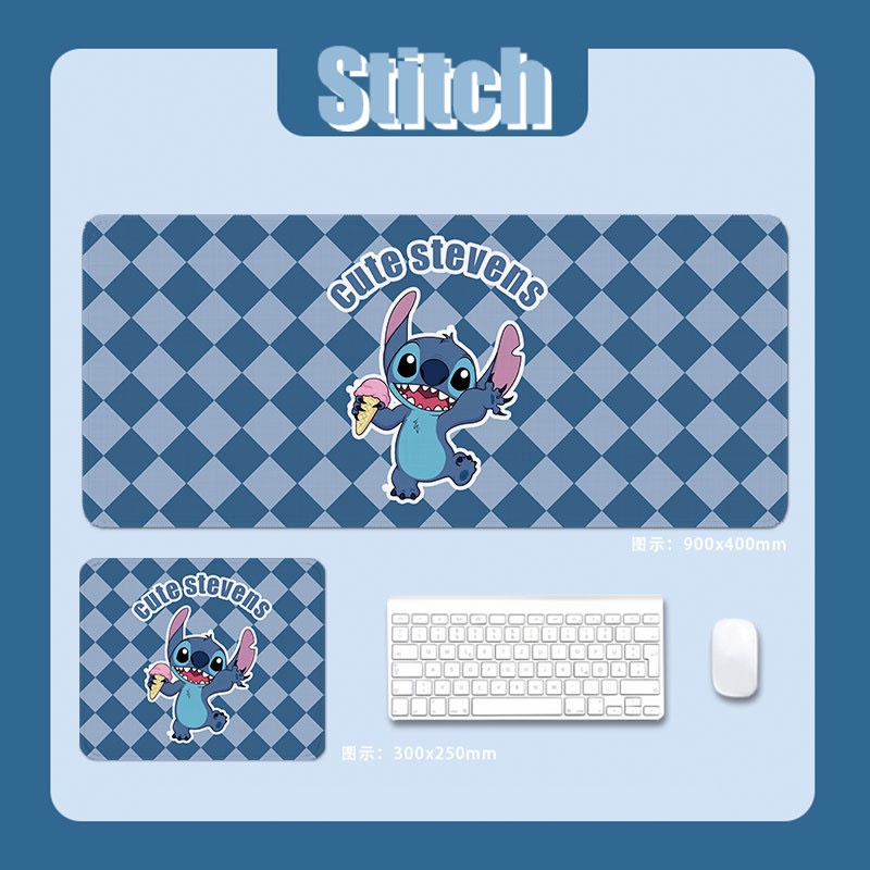 แผ่นรองเมาส์ คีย์บอร์ด ลายการ์ตูน Stitch น่ารัก อุปกรณ์เสริม สําหรับคอมพิวเตอร์ตั้งโต๊ะ XXL