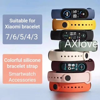 สายนาฬิกาข้อมือ ซิลิโคน โพลีโครเมี่ยม อุปกรณ์เสริม สําหรับ Xiaomi Mi Band 7 6 5 4 3 MiBand 3/4 Band5 Band6