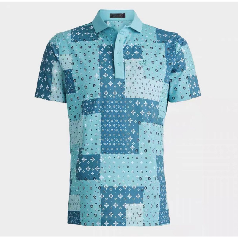 เสื้อโปโลแขนสั้น พิมพ์ลาย GFORE Boro Tech Pique สําหรับผู้ชาย