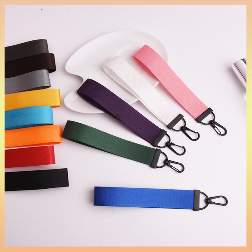 พวงกุญแจ สายคล้องโทรศัพท์ จี้ริบบิ้น สีพื้น DIY สําหรับห้อยกระเป๋านักเรียน กุญแจรถ กระเป๋า เครื่องประดับ