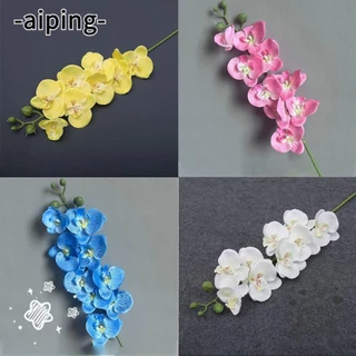 Aiping ดอกกล้วยไม้ประดิษฐ์ ผ้าไหม 9 หัว 69 ซม.