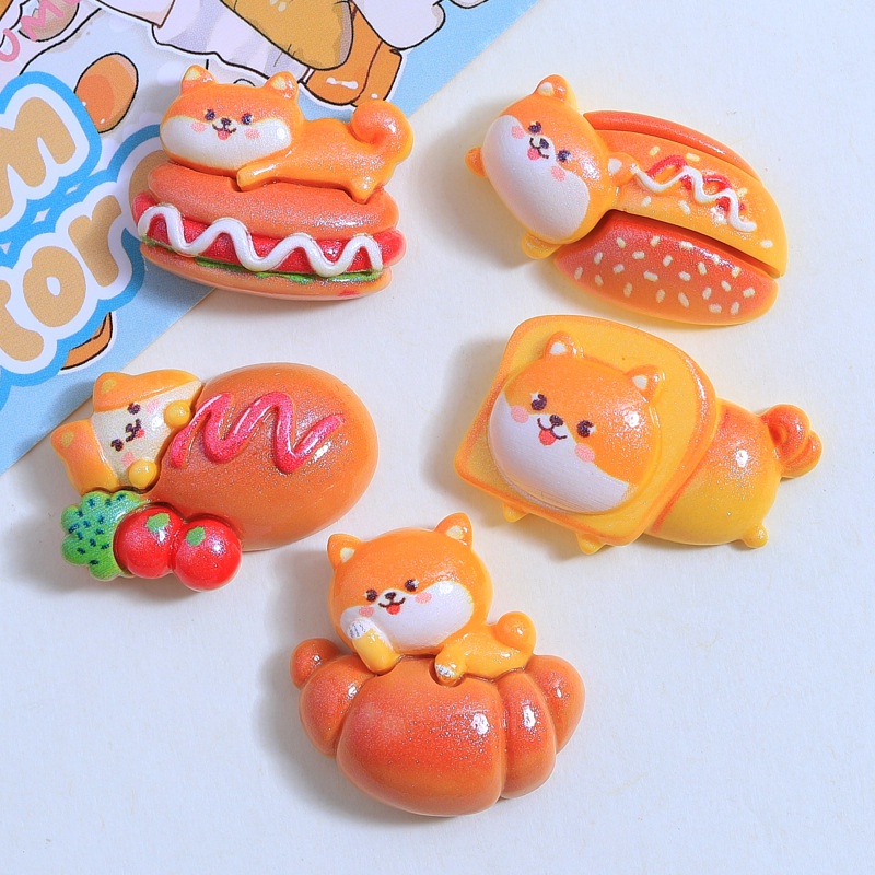 เรซิ่น diy เครื่องประดับ จี้เรซิ่น รูปการ์ตูนลูกสุนัข ขนาดเล็ก แบบสร้างสรรค์ diy สําหรับตกแต่งผม กิ๊บติดผม