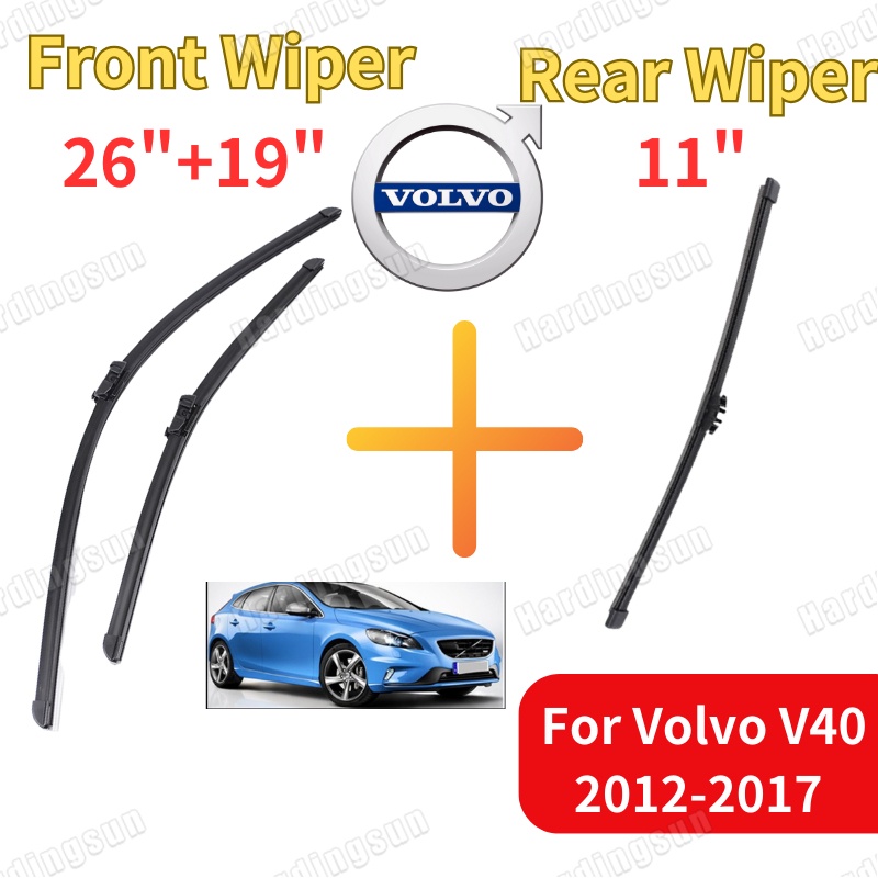 ชุดใบปัดน้ําฝนกระจกหน้า หลัง ซิลิโคน สําหรับ Volvo V40 2012-2017( 26 นิ้ว +19 นิ้ว +11 นิ้ว) 3 ชิ้น
