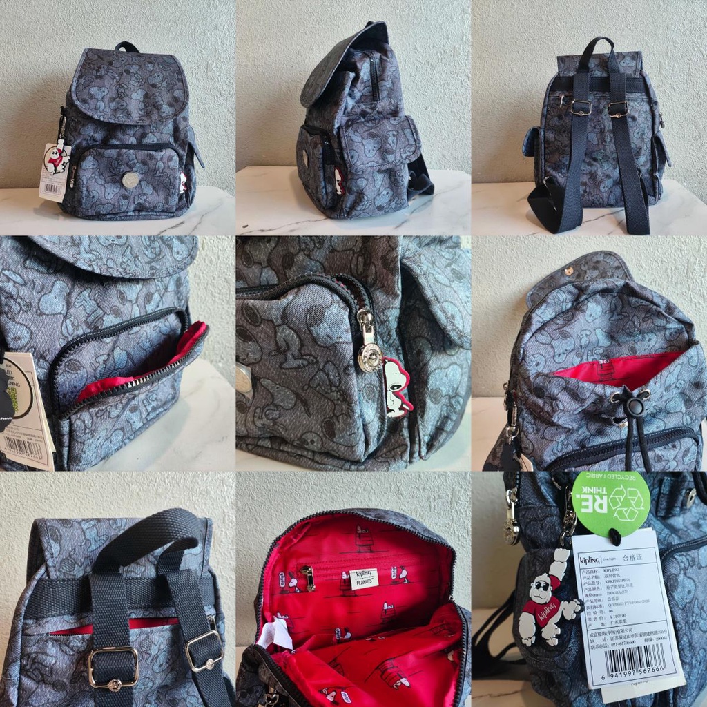 Klipling กระเป๋าเป้สะพายหลัง พิมพ์ลาย SNOOPY กันน้ํา สําหรับผู้หญิง (2 รุ่น)