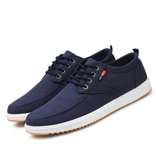 รองเท้าผ้าใบผู้ชาย รองเท้าลำลองแบบผูกเชือก ใส่สบาย กันลื่น Sneakers Men Shoes ไซส์ 39-45
