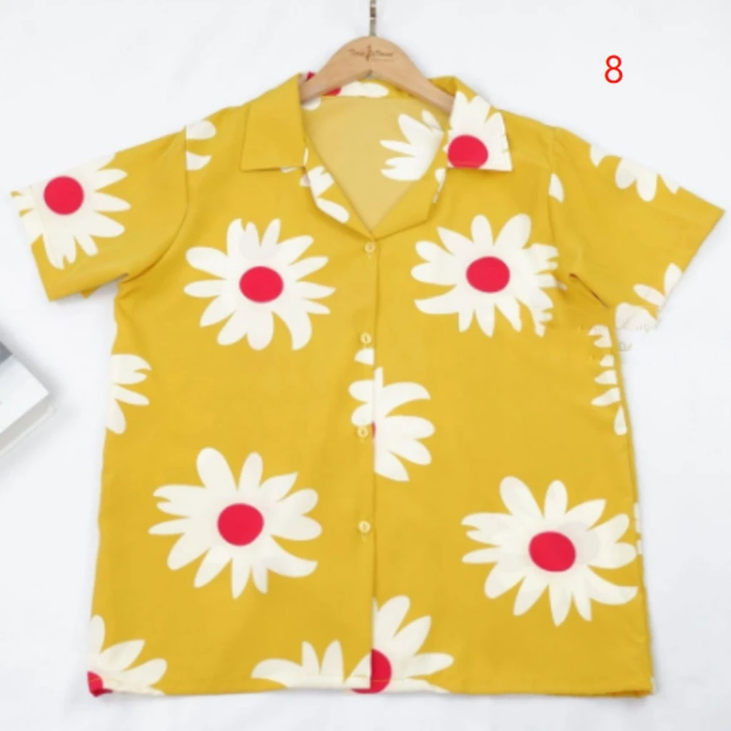 เสื้อคอปกแขนสั้นลายดอกไม้ ผ้าไหมอิตาลี ผู้หญิง thumbnail 3