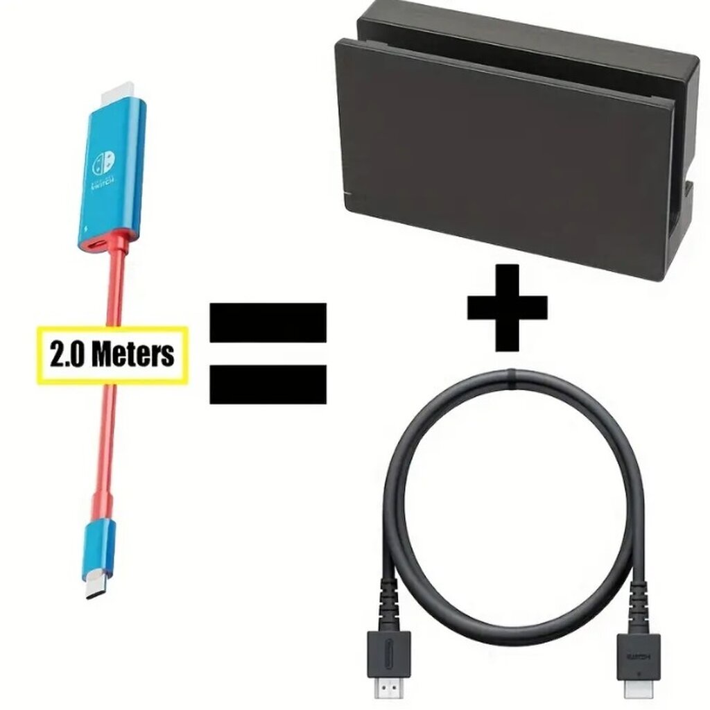 สาย HDMI ใช้แทน DOCK พกพาสะดวก สำหรับเครื่องเกม Nintendo Switch รองรับ 4K 100W PD