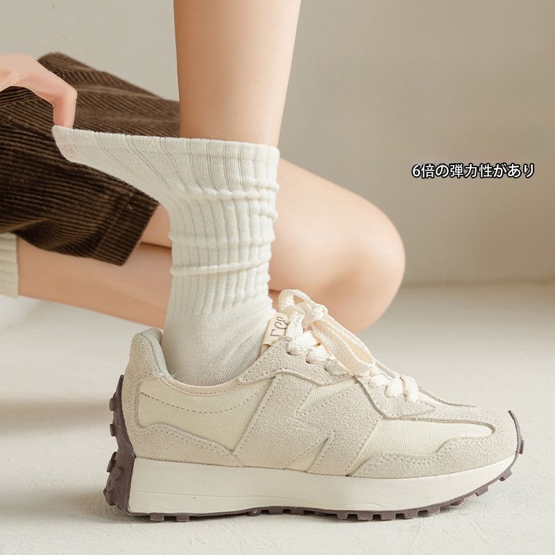 กีฬาลำลองทันสมัย ถุงเท้าระบายอากาศ เน้นสีพื้น สไตล์เกาหลี ญี่ปุ่น คู่รักสำหรับผู้หญิงและนักเรียน - รูปที่ 5