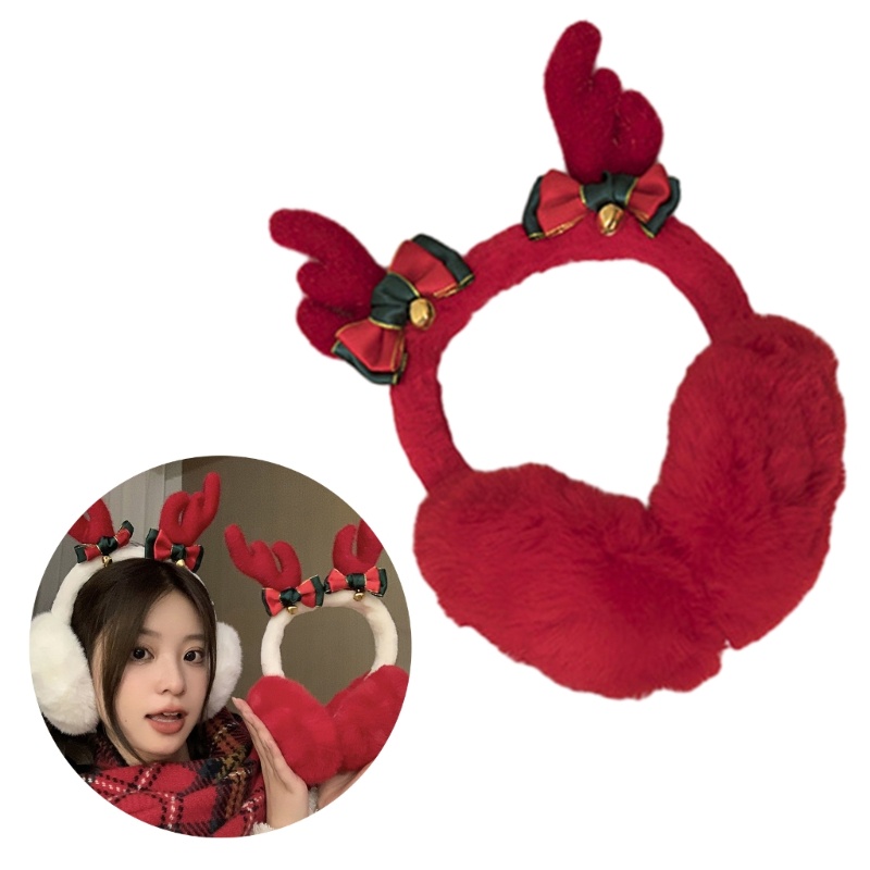 Da Princess Earmuffs Headwear Stay อบอุ่นและอินเทรนด์น่ารักคริสต์มาสหูอุ่นสภาพอากาศหนาวขี่จักรยานวิ่งกีฬา Suppli