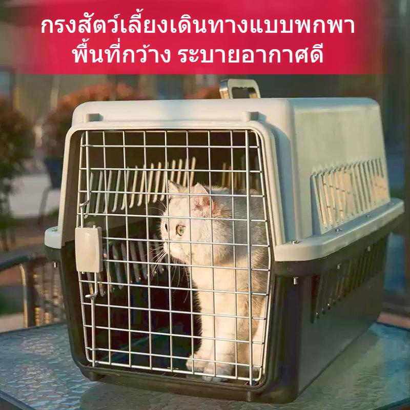 กล่องเดินทางสัตว์เลี้ยง กรงหิ้ว สีเขียว-M กล่องใส่สัตว์เลี้ยง กรงเดินทาง สำหรับสุนัขและแมว แถมตะแกรงรอง PetyPet P20