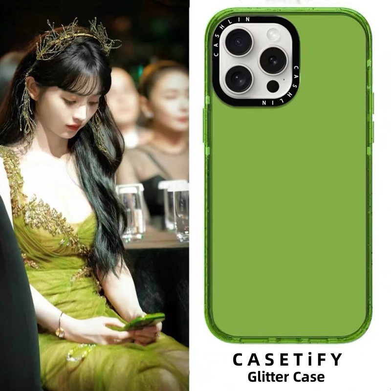 Casetify เคสโทรศัพท์มือถือนิ่ม กันกระแทก ลายอะโวคาโด กลิตเตอร์ สีเขียว สําหรับ IPhone 15 15Pro 15ProMax 14 13 12 11 Pro Max
