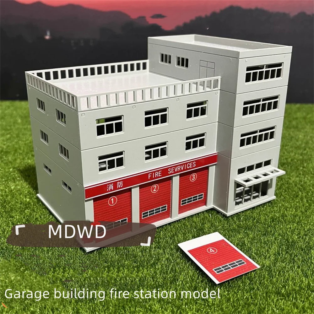 Building blocksN Scale 1/150/100/87/72/64/50 Assembly Simulation Building Model Garage  Fire Station