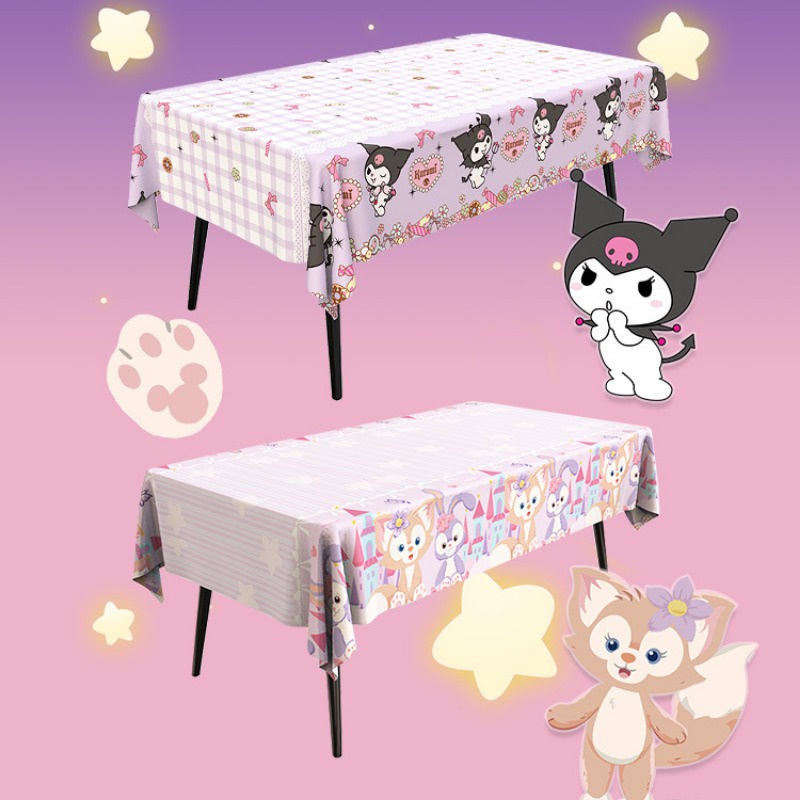 SANRIO ผ้าปูโต๊ะ ลายการ์ตูนอนิเมะ My Melody Kuromi Cinnamoroll เหมาะกับของขวัญวันเกิด สําหรับตกแต่งบ้าน
