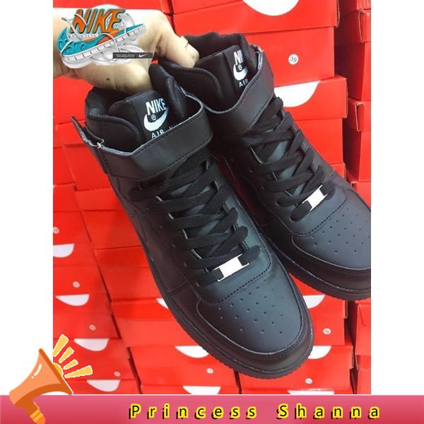 Cora Cola Official(BIG SIZE 36-45) AIR FORCE 1 SF AF1 HIGH CUT ALL BLACK / BROWN WHITE RED แฟชั่น