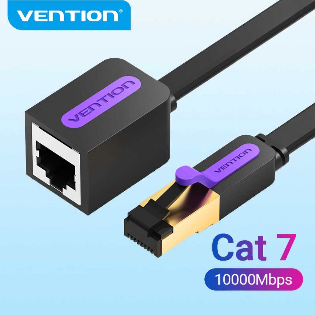 สายเคเบิลต่อขยายอีเธอร์เน็ต RJ45 Cat 7 สายแลนเครือข่ายอะแดปเตอร์สายเคเบิล ตัวผู้ เป็นตัวเมีย