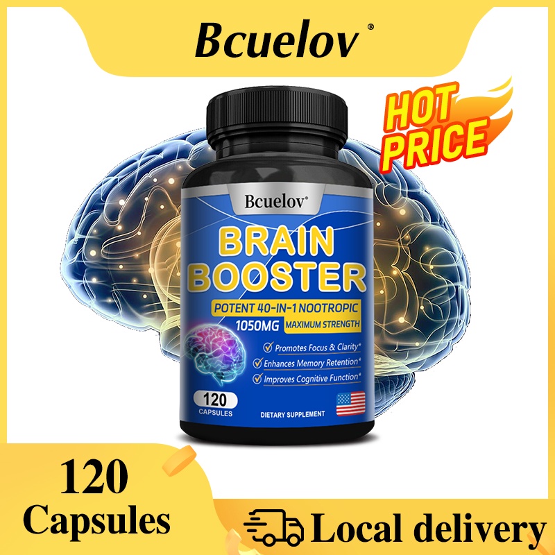 Bcuelov Brain Booster อาหารเสริม เพิ่มความจํา ความเข้มข้น ความชัดเจน ปรับปรุงฟังก์ชันความรู้