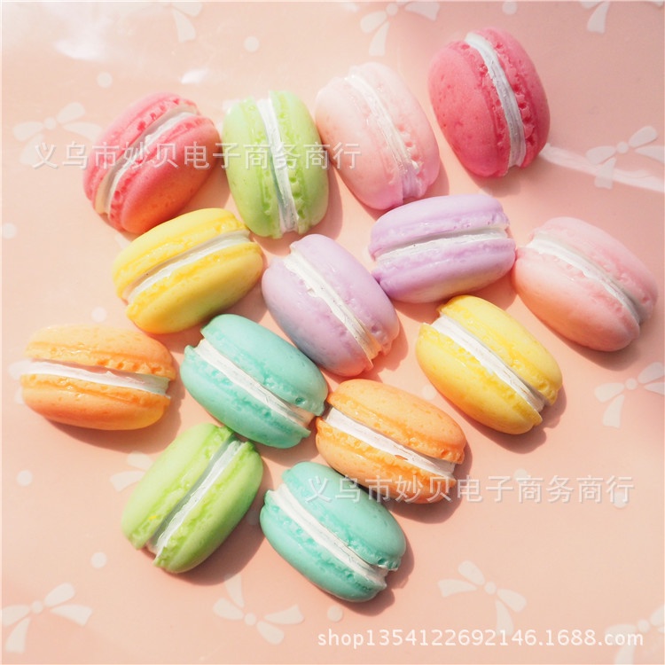 10pcs โมเดลเรซิ่น รูปมาการอง แบบครึ่งหน้า diy ของเล่นสําหรับเด็ก
