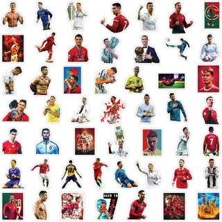 ฟุตบอล Star Cristiano Ronaldo กันน้ํา Graffiti สติกเกอร์น่ารัก 50 ชิ้นสําหรับหมวกกันน็อคจักรยานบัญชีมือกล่องดินสอ Decals LanLanStickersWorld
