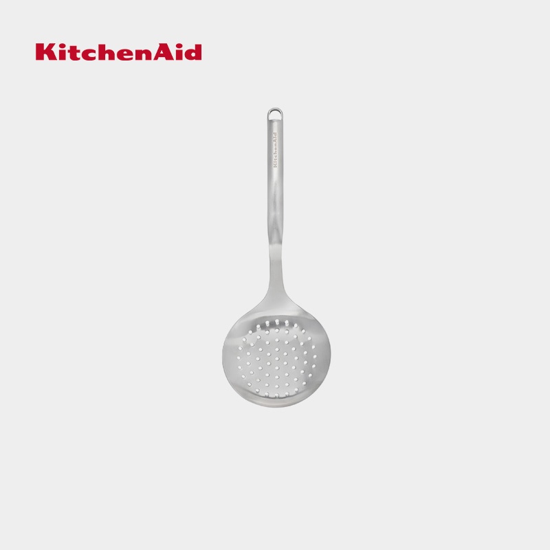 KitchenAid Stainless Steel Premium Skimming Spoon - Silver ตะแกรงตักของทอดสแตนเลส