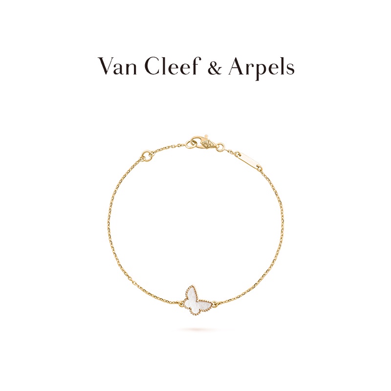 [พร้อมส่ง] Vca Van Cleef &amp; Arpels Sweet Alhambra Four-leaf Lucky Series Yellow K Golden สร้อยข้อมือ ของขวัญวันเกิด
