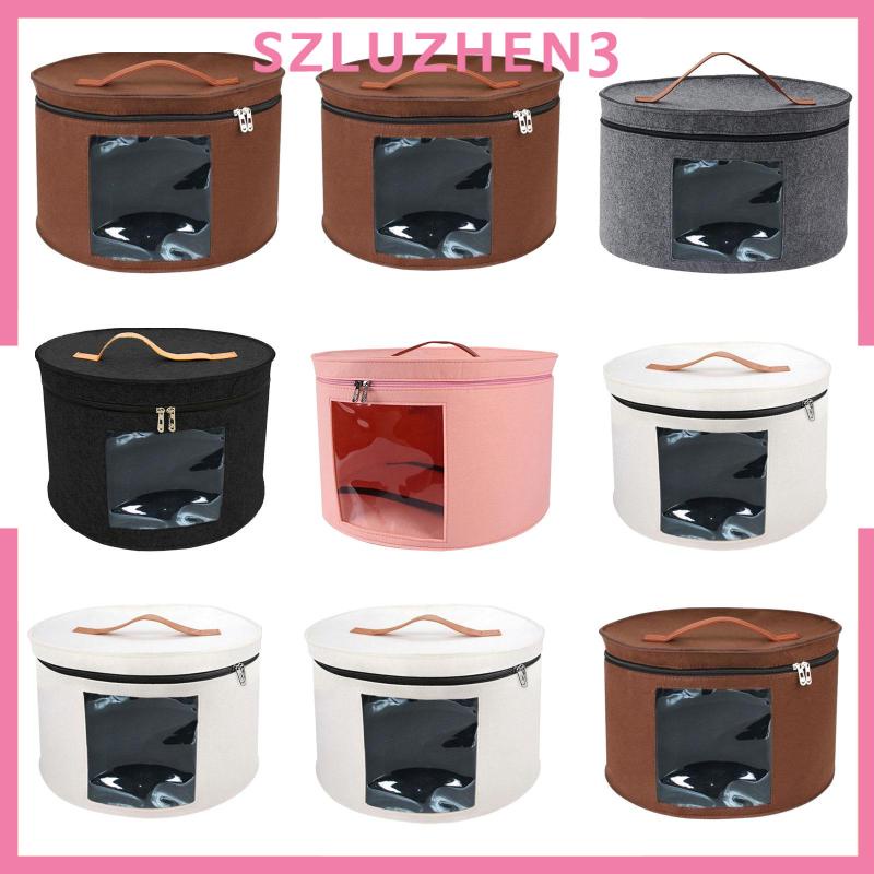 [Szluzhen3] กล่องเก็บหมวก ทรงกลม วางซ้อนกันได้ สําหรับผู้หญิง และผู้ชาย