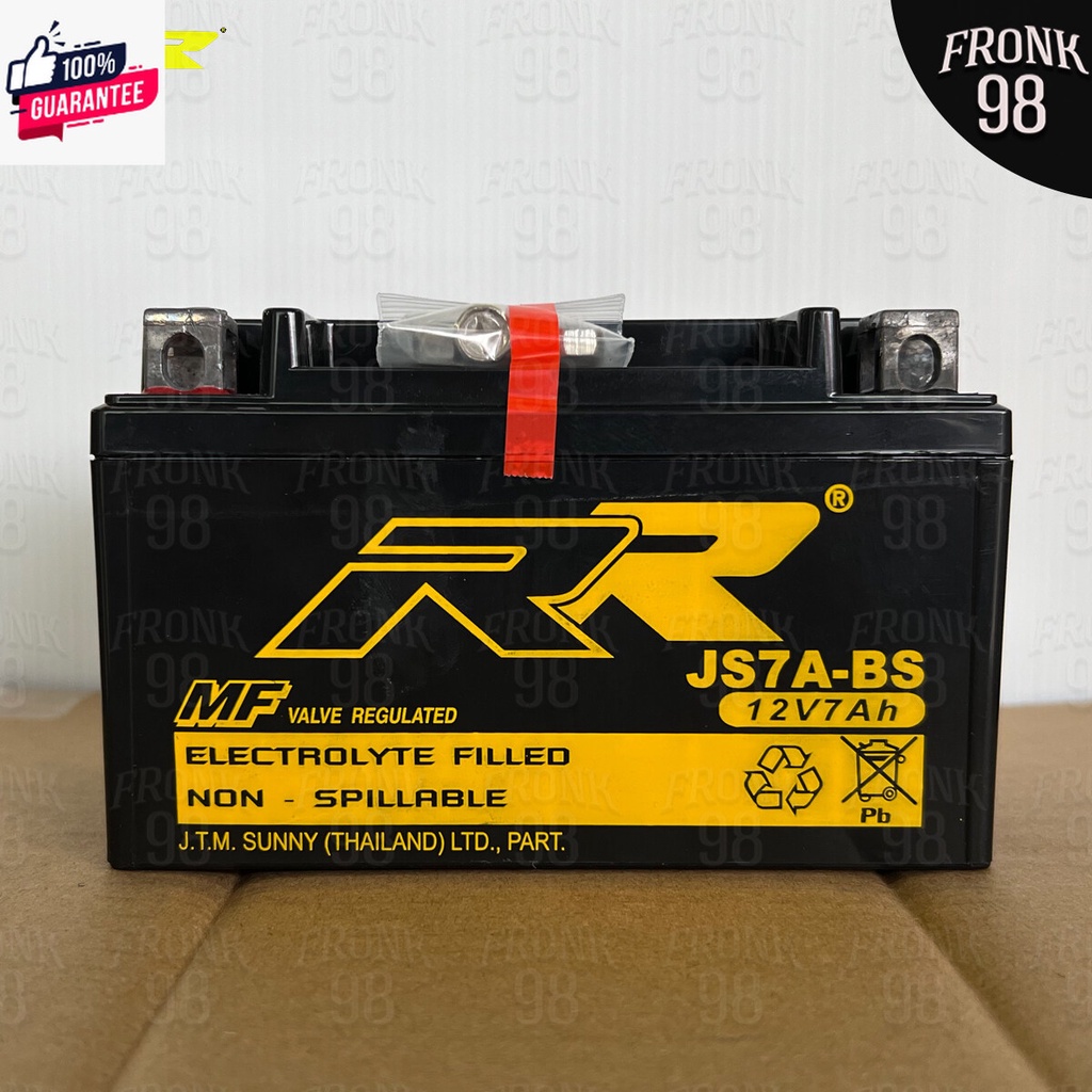 RR แตเตอรี่ รุ่น JS7A-BS 12V 7AH แแห้ง สำหรัรถจักรยานยนต์ : GPX , JRD Scooter