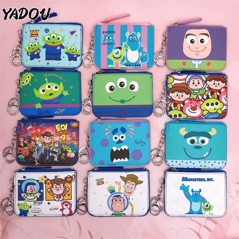 Yadou กระเป๋าใส่เหรียญ ใส่บัตร ลายการ์ตูนอนิเมชั่น Toy Story แฟชั่น