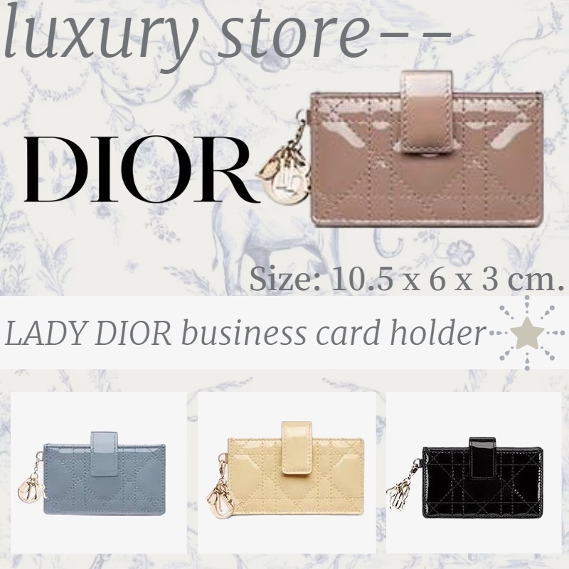 ดิออร์   DIOR  LADY DIOR ที่ใส่นามบัตร 5 Grid/กระเป๋าผู้หญิง/ที่ใส่การ์ด/ลายใหม่ล่าสุด/รับประกันของแท้
