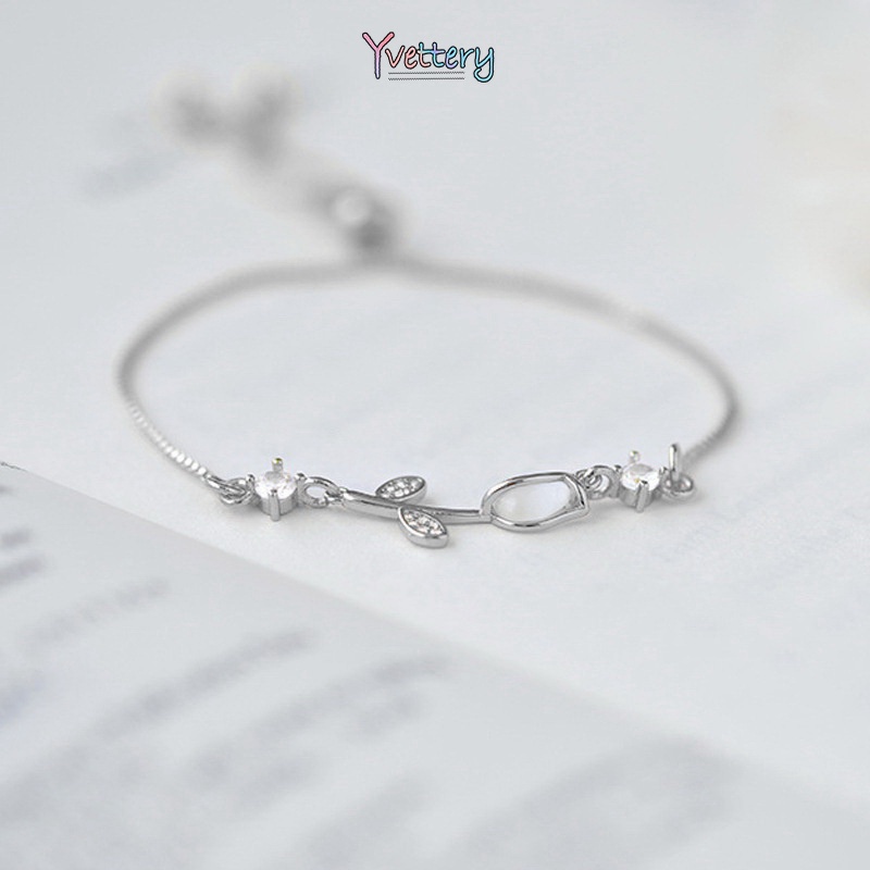 ราคาถูก-สร้อยข้อมือ Rhinestone Tulip สร้อยข้อมือหินตาแมวเทียม สร้อยข้อมือปรับได้COD