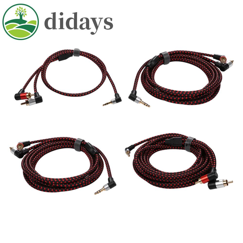 สายสัญญาณเสียง 90 องศา 3.5 มม. ตัวผู้ เป็น RCA ตัวผู้ ประหยัดพื้นที่ อุปกรณ์เสริม