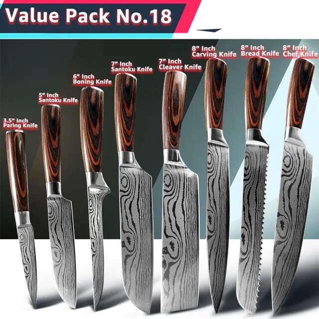 พร้อมส่ง มีดทำครัว มีดครัว มีดผลไม้ มีดปอกเปลือกทุเรียน Kitchen Knife 8 Inch Japanese Chef Knives 7CR17 440C Stainless