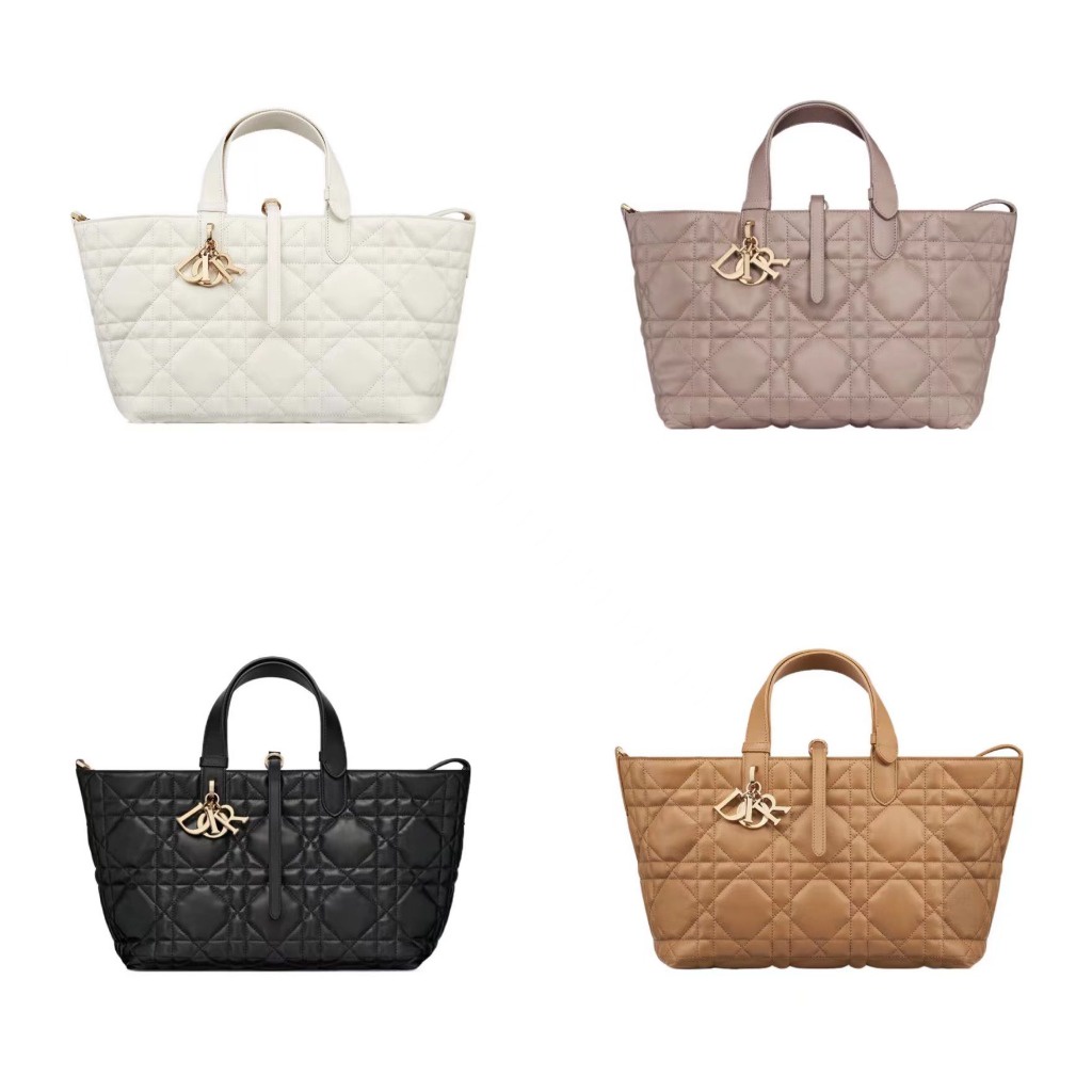 Dior/DIOR TOUJOURS/oversize cannage pattern tote bag/กระเป๋าถือ/กระเป๋าสะพาย/ของแท้ 100%