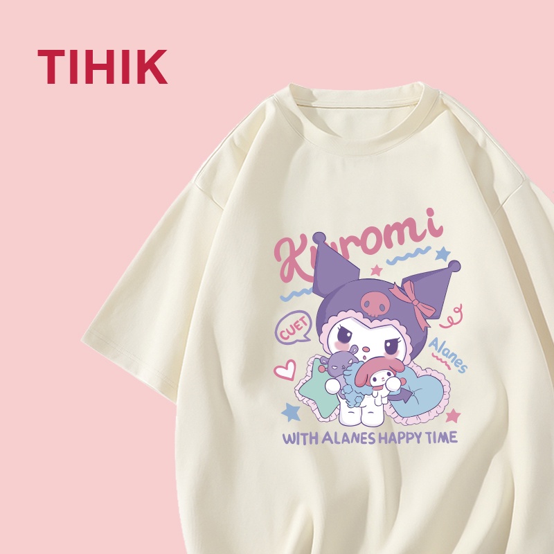 TIHIK เสื้อยืด oversize เสื้อkuromi ผ้าฝ้าย100 น่ารัก ลายการ์ตูน ไซซ์ S-2XL #Y0049