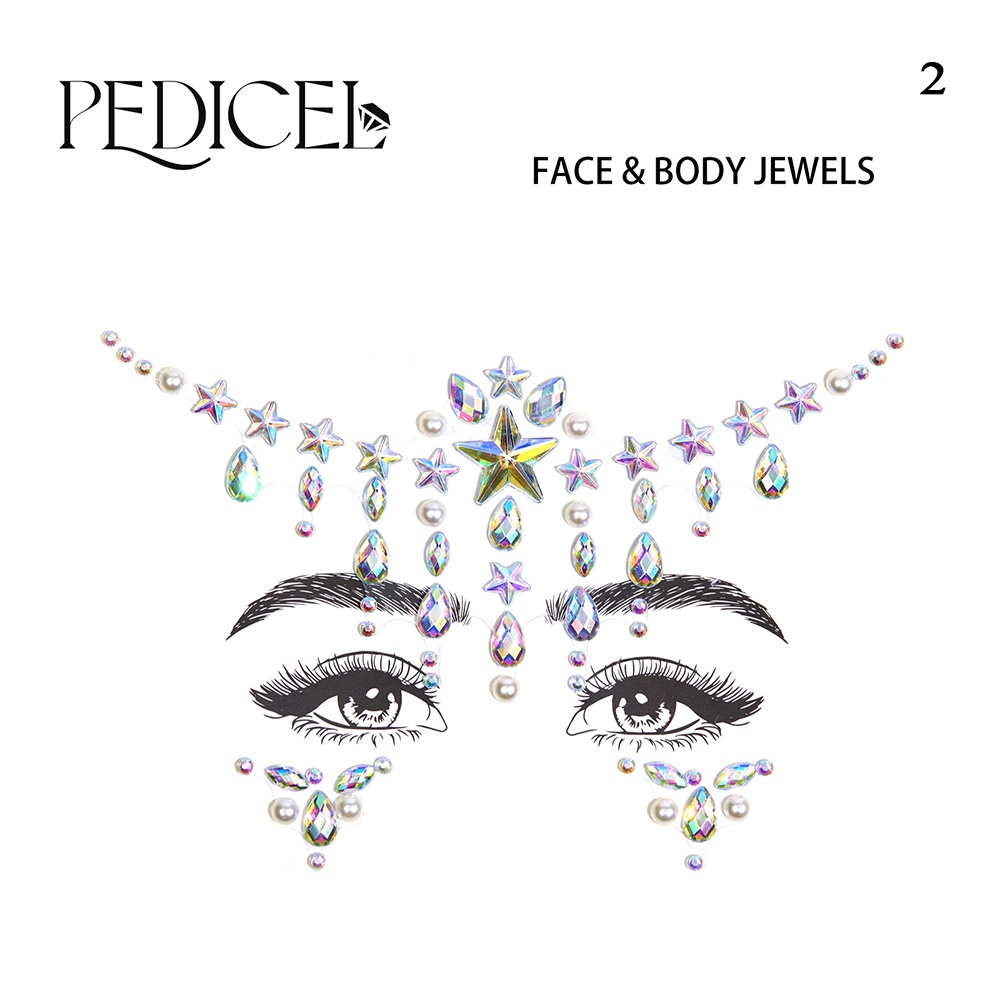 สติกเกอร์เพชร พลอยเทียม รูปใบหน้า 3D มีกาวในตัว สําหรับตกแต่งร่างกาย คิ้ว DIY - รูปที่ 7