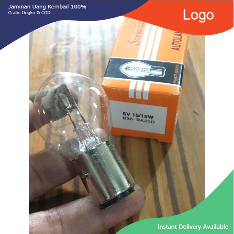 หลอดไฟหน้า 6v 15w vespa vbb super sprint ps pxe excel พิเศษ